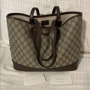 Gucci Supreme Brown Monogram Ophedia Tote Bag